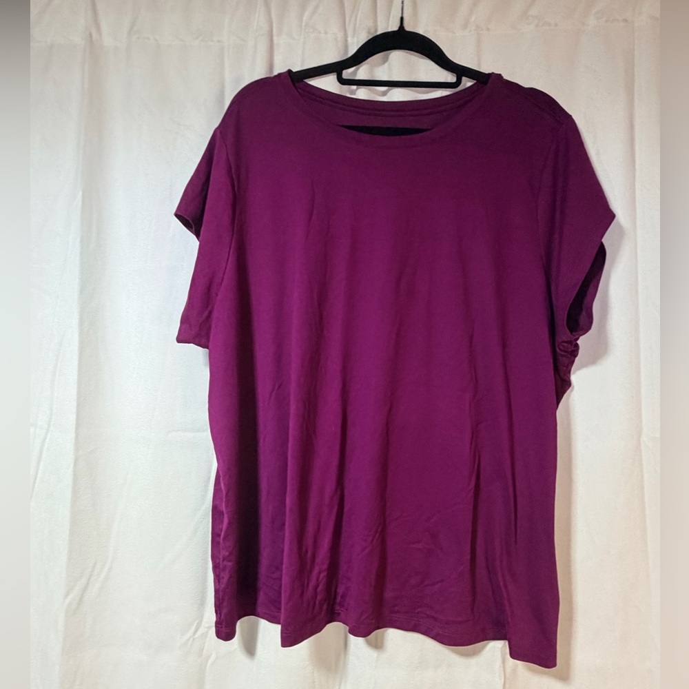 AnyBody Rich Purple Short Sleeve Tee